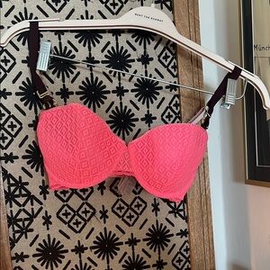 Stella McCartney Pink and Purple Bra with Sweetheart Neckline